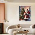 thumbnail image 6 of Vintage Christmas Santa Claus, Christmas tree Wall Art Paint Framed - Retro Xmas Festive Winter Holiday Christmas Wall Decor Canvas Print for Living Room Kitchen Bathroom Home Bedroom Decor, 6 of 9