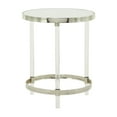 thumbnail image 6 of DecMode 19" x 23" Silver Acrylic Plastic Accent Table with Mirrored Top and Acrylic Legs, 1-Piece, 6 of 8