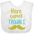 thumbnail image 3 of Inktastic Here Comes Trouble, Mustache, Moustache Boys or Girls Baby Bib, 3 of 4