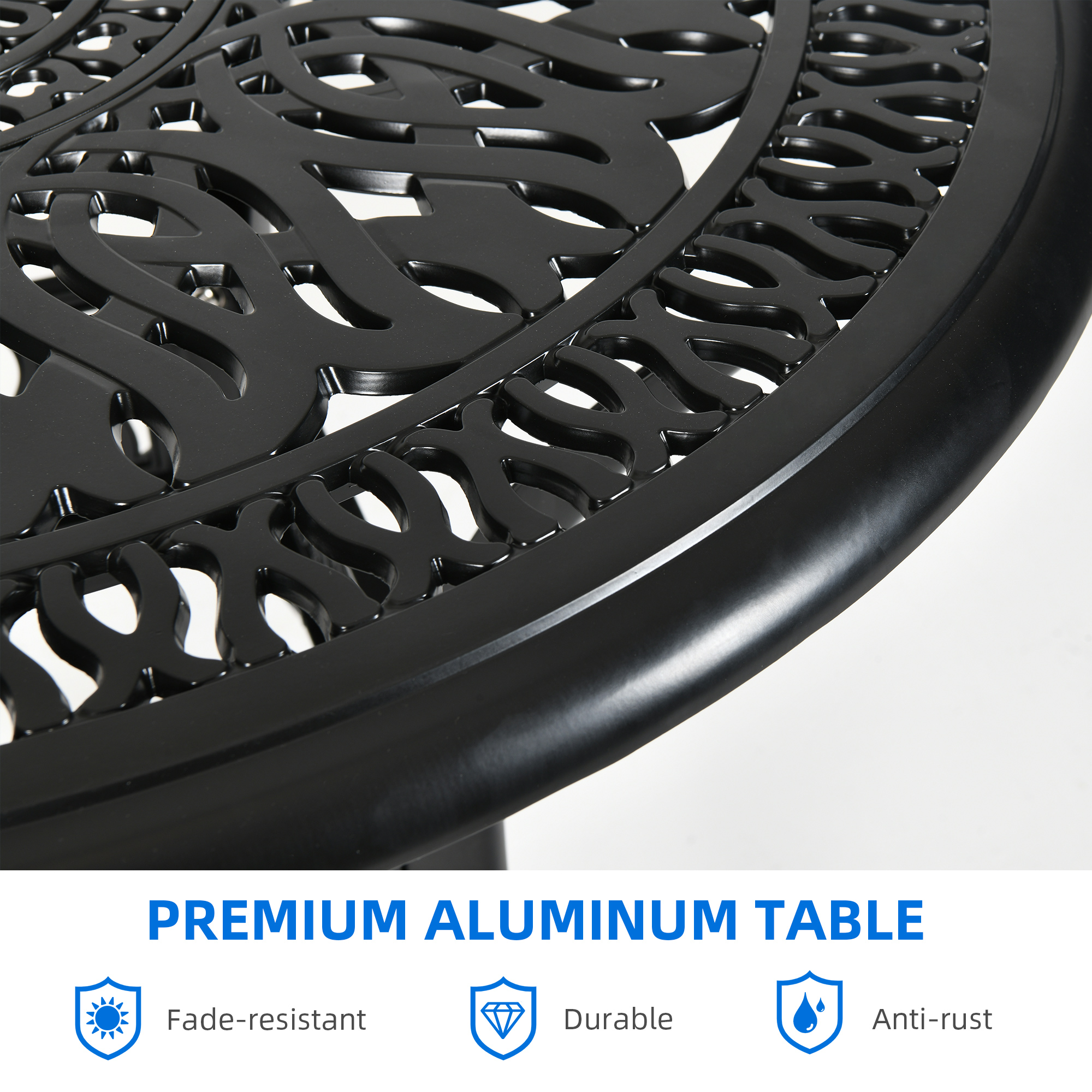 Free Shipping! Dextrus 35 Inch Patio Dining Table, Cast Aluminum Round ...