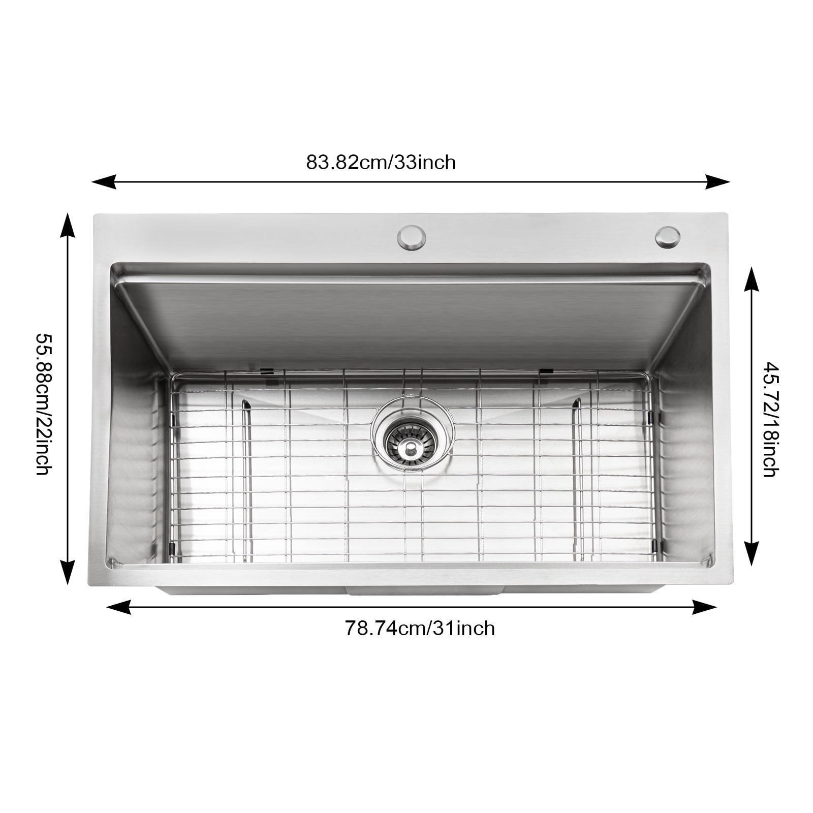 Wildnix Large Kitchen Sink (31189 inches) Made of&nbsp; 304 Stainless Steel, Anti-Condensation Coating, Quick Drainage, Noise Reduction, Easy to Clean, Ideal for Home and Commercial Kitchens