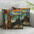thumbnail image 3 of Nawypu  Tiki Bar Decorative Throw Pillow Case, Rusty Vintage Sign Aloha Exotic Cocktails and Coconut Drink Antique Nostalgic, Cushion Cover for Couch Living Room Car,Brown Blue, 3 of 5