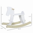 thumbnail image 3 of Classic Wooden Rocking Horse Toy for Kids Aged 3-6,Ideal Christmas and Birthday Gift,Timeless Fun in White, 3 of 6