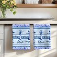 thumbnail image 7 of Ocean Archor Kitchen Towels Set of 4, Summer Rustic Nautical Coastal Beach Blue Stripes Absorbent Dish Towels for Kitchen, Microfiber Hand Towel, Quick Drying Tea Towel for Cleaning Dishcloths, 7 of 7
