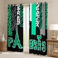 thumbnail image 2 of Homewish Green Eiffel Tower Curtains Pack of 2 (42x84 Each), Romantic Valentines Day Curtains Blackout, Chic Leopard Zabra Print Bedroom Curtains, Black Out Curtains Decor, 2 of 6
