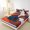 thumbnail image 4 of jejeloiu Football Game Helmet Bed Sheets,Deepblue Orange White King Sheets For Rugby Gamer 4pcs, 4 of 7