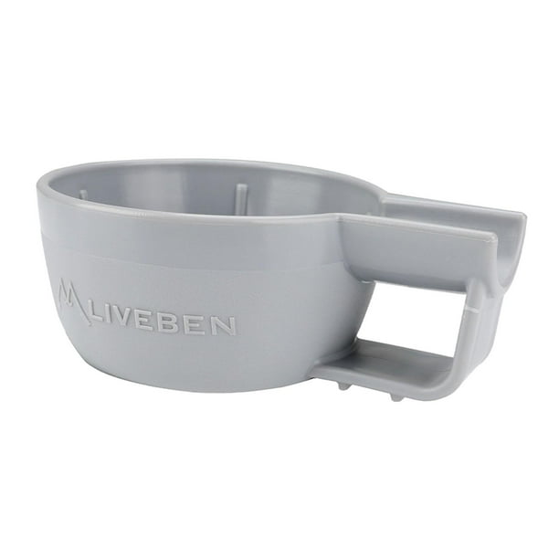 Taza de afeitar con asa, fácil de hacer espuma para afeitado en húmedo, taza de afeitado en húmedo para esposo Gris