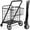 Black, variant on Gymax Heavy Duty Folding Shopping Cart Utility Jumbo Double Basket 330lbs Black