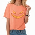 thumbnail image 4 of Godom Halloween Shirts for Women Funny Pumpkin Printed Cute T Shirts Graphic Tops Fall Tee Fashion, 4 of 7