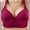 Rose Red, variant on Women Bra Solid Color Push Up Anti-snagging Wireless Padded Soft Breathable Adjustable Strap Striped Texture Mother Breast Support Brassiere