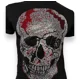 thumbnail image 5 of Playera Hombre Calavera En Pedrería Y Franja Roja Slim Fit, 5 of 8