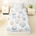 thumbnail image 3 of Manfei Kawaii Coquette Bow Twin Sheets,Cartoon Sea Seashell Bedding,White,3pcs,1 Fitted Sheet and 1 Pillowcase, 3 of 7