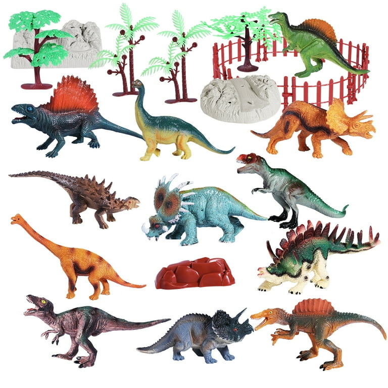 Toyvian 21PCS Dinosaurs Assortment Toy Set Realistic Toy Dinosaur