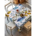 thumbnail image 2 of Watercolor Botanical Suqare Tablecloth - 60 x 60 Inch, Blue Yellow Leaves Floral Plants Spring Waterproof & StainResistant Tablecloth, Washable Oil-proof Table Cover for Dining/Party/Wedding/Buffet, 2 of 9