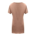thumbnail image 6 of Tunic Tops for Women Summer Short Sleeve V Neck Irregular Hem Casual Plain Long T Shirts with Pockets, 6 of 6
