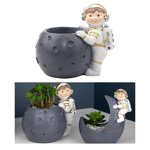 Maceta creativa de astronauti, maceta para plantas, maceta de cactus , maceta para bonsái, florero de oficina, escritorio, decoración de - 1 Estilo 1 DYNWAVEMX macetas suculentas