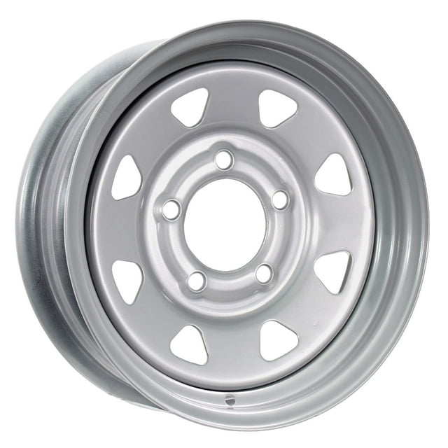 eCustomrim Trailer Wheel Silver Rim 14" Spoke Style 5 Lug On 4.5" Center