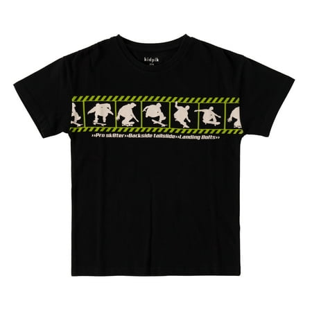 

KIDPIK Boys Short Sleeve Skateboarder Graphic T-Shirt Size: 12 Months - XXL (16)