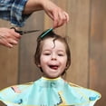 thumbnail image 5 of Capa de corte de pelo para niños, capa de corte de pelo para niños, paraguas, peluquero, recogedor de pelo plegable impermeable para cortes de pelo, azul, 5 of 5