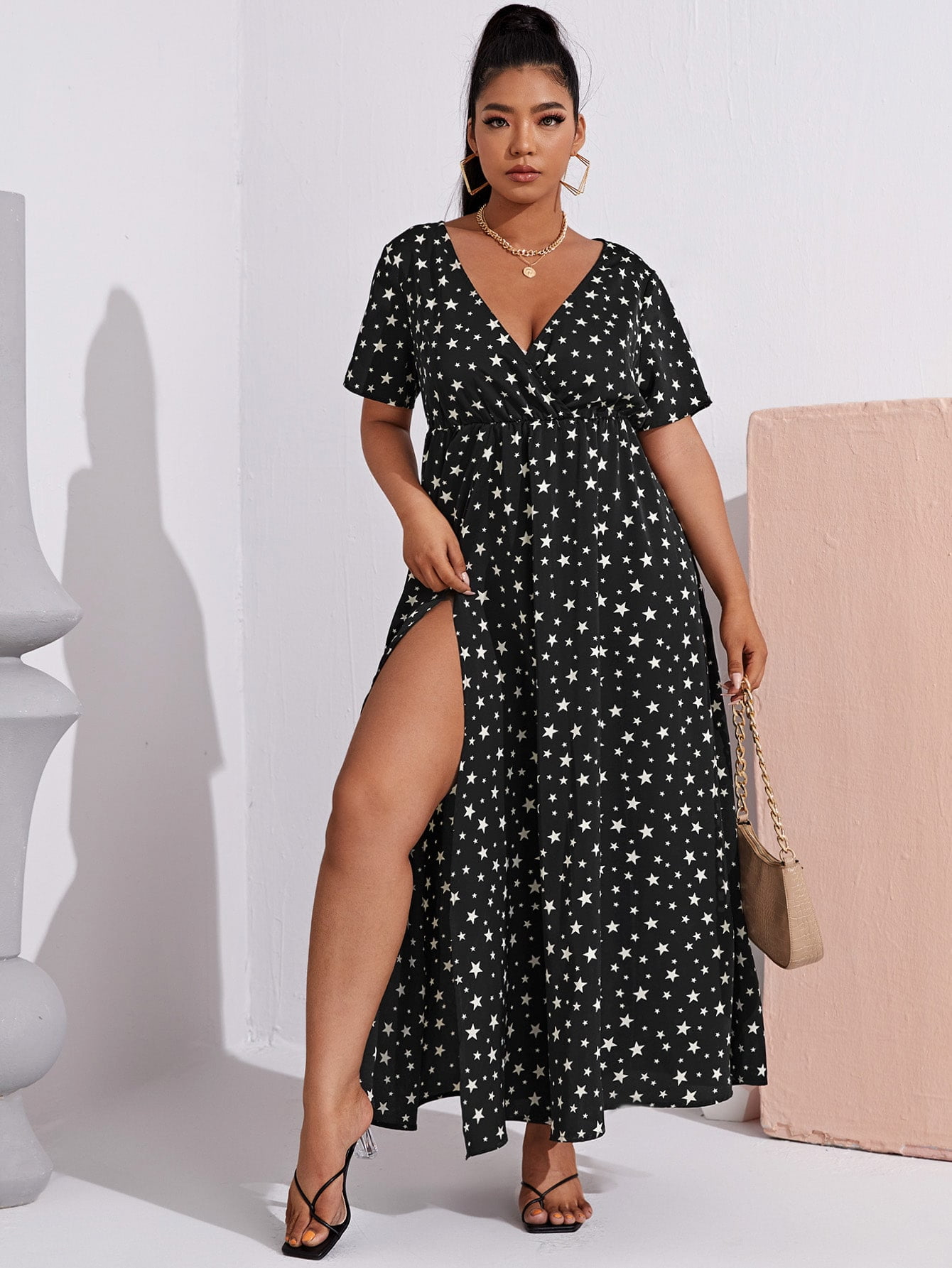 Women's Plus Size All Over Star Print ...