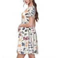 thumbnail image 2 of Fotbe Watercolor Floral Vestido Largo de Moda para Mujer, Vestido Tipo Camiseta con Manga Corta y Estilo Casual a Rayas y Bloques de Color, 2 of 6