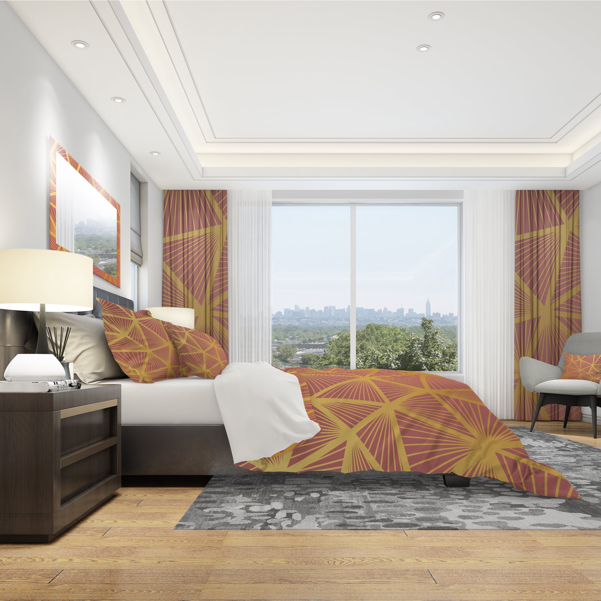 Designart 'Geometric Decorative Pattern' Modern Duvet Cover Set