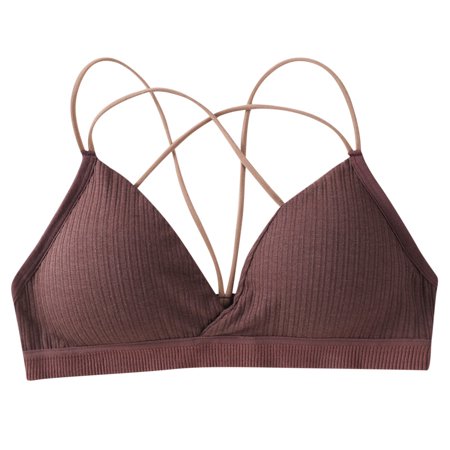 

Mackneog Workout Bra Women Spiral Wrap Sports Bra Cross Straps Sling Chest Pad Vest No Steel Rings Cotton Underwear Bra Polyester Push Up Bras for Women
