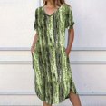 thumbnail image 2 of Felwors Femmes Nouvelle Mode d'Été Fendue V Robe à Manches Courtes, 2 of 8