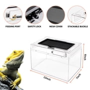 Reptile Terrarium 12 x 7 x 6,for Insect ,Fish,Tarantula,Hermit Crab,Jumping Spider,Iguana,Tortoise,Leopard Gecko,Frog,Bearded Dragon