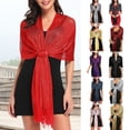 thumbnail image 2 of Yesbay Women Sparkling Shawl Metallic Wire Bridesmaid Scarves Wraps with Scarf Button Wedding Party Accessories, 2 of 7