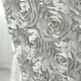 thumbnail image 3 of Balsa Circle 10 Silver Satin Raised Roses Spandex Stretchable Banquet Solid Chair Covers Slipcovers, 3 of 8