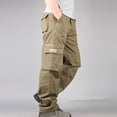 thumbnail image 4 of Pantalones largos para hombre, pantalones deportivos casuales con bolsillos cargo y cordones, pantalones largos tipo lápiz, pantalones de algodón y poliéster para hombre, 4 of 8