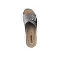 thumbnail image 3 of GOOD CHOICE Womens Silver 1/2" Platform Adjustable Buckle Accent Cushioned Justina Round Toe Wedge Slip On Slide Sandals 7, 3 of 4