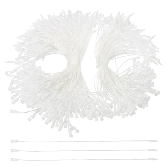 300 Pcs Polyester Hang Tag String, 6 Inch White Snap Lock Pins Loop Fastener Price Tag Ties for Clothes Shoes Luggage