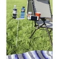thumbnail image 4 of Sunnydaze Steel Outdoor Drink Holder Stakes with Side Tray, Black/White (Set of 2), 4 of 7