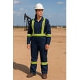 thumbnail image 2 of Flame Resistant Hi Vis Reflective Coverall with Leg Zipper (Small, Navy Blue), 2 of 2