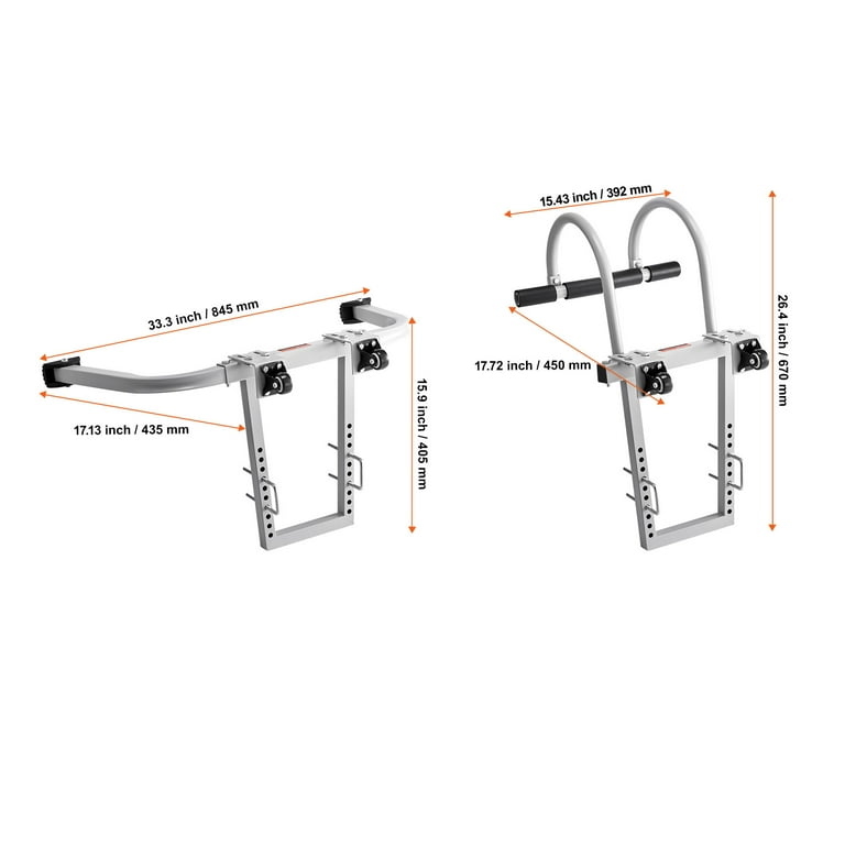 Eazy2hD 2 in 1 Ladder Stabilizer and Ladder Roof Hook with Wheel, Heavy Duty Steel Extension