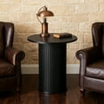 thumbnail image 2 of StorageWorks Modern Round Tambour End Table, Mid-Century Small Side Table for Living Room, Bedroom, Black, 2 of 8