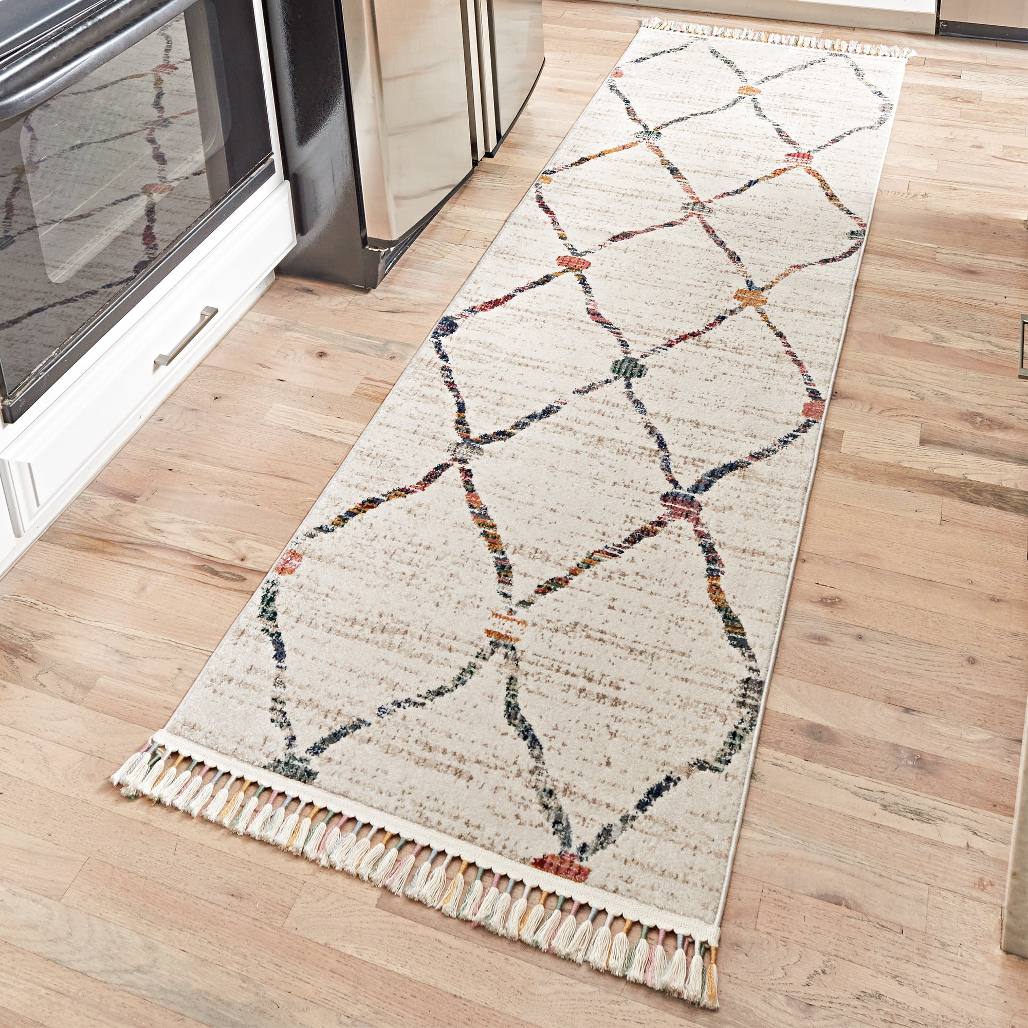 Gertmenian Amiens Dieppe Modern Geometric Cream Indoor Area Rug, 2x8