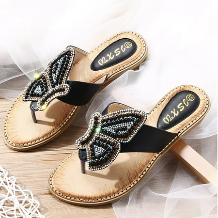 

Rhinestone Pearl Butterfly Decorated Women s Shoes