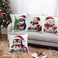 thumbnail image 1 of Juego de Cojines Navideños para Decoración Festiva | 4 Cojines Decorativos de Lino Multicolor de 45 X 45 Cm | Diseño de Pingüino y Muñeco de Nieve para Sala de Estar y Dormitorio, 1 of 6