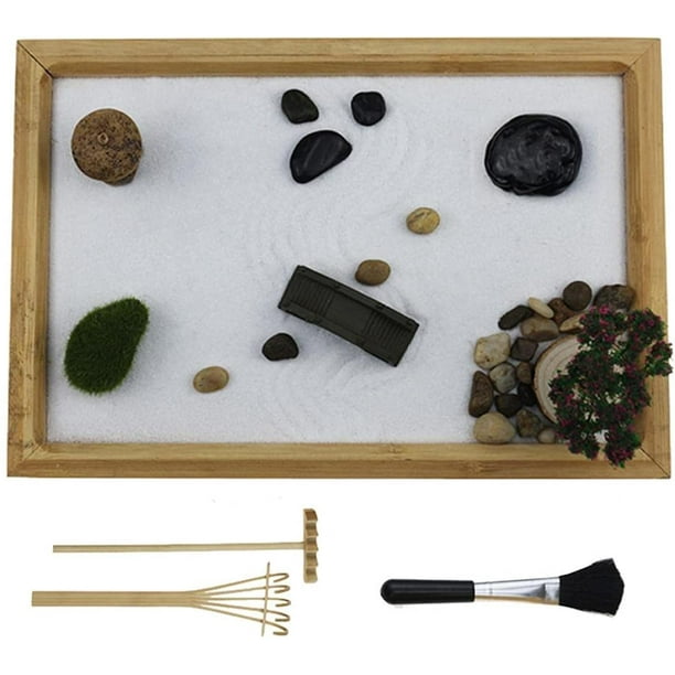 Bac à sable rond Zen Garden - Simulation de jardin zen miniature