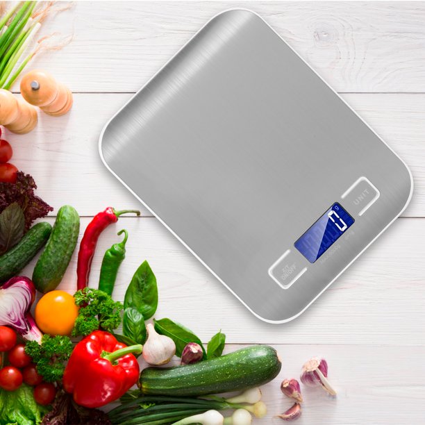 Báscula De Alimentos Báscula De Cocina Digital Con Pantalla Lcd 6 Unidades De Medida Báscula De Cocina Con Función De Tara Para Hornear Cocinar Acero Inoxidable Fácil Limpieza (5 Kg) Muyoka Hogar