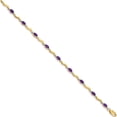 thumbnail image 2 of 10K Yellow Gold Diamond And Amethyst Bracelet (Width 3.5) (Length 7) - Jbsp, 2 of 5