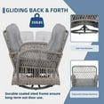 thumbnail image 7 of SOCIALCOMFY 7-Piece Wicker Patio Furniture Sets Outdoor All-Weather Rattan Conversation Set Includes Glider Loveseat, 2 Glass-Top Coffee Tables, 2 Swivel-Rocker Chairs for Porch Backyard, Gray, 7 of 7