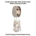 thumbnail image 5 of Efulgenz Crystal Bracelet Bangle Set Rhinestone Bridal Bangle Jewelry with Latkan Hangings Tassels Wedding Party Indian Bangle Set Fashion Statement Jewelry for Women (4 Pcs) Size 2.4, 5 of 7