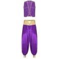 thumbnail image 3 of Aislor Men's Halloween Arabian Prince Costume 2 Piece Persian Cosplay Vest Long Pants Outfits Dark Purple&Dark Purple S, 3 of 7