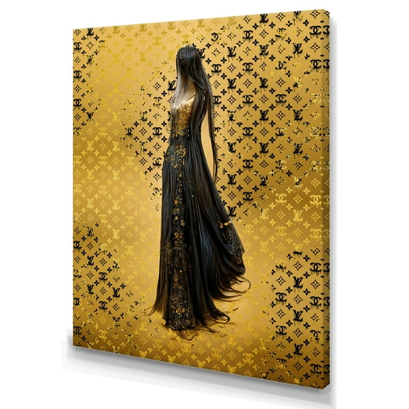 Designart Chic Black Dress Canvas Wall Art