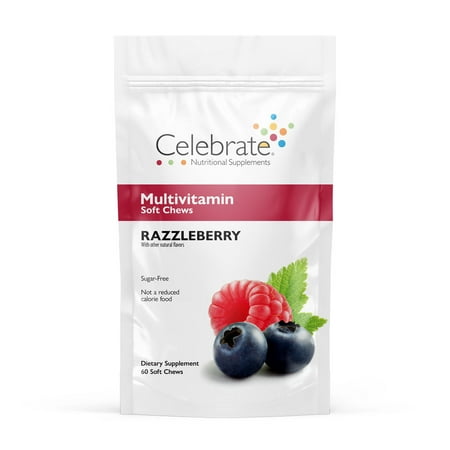 Celebrate Vitamins Bariatric Multivitamin Soft Chews  Razzleberry  60 count