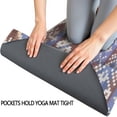 thumbnail image 3 of Boho Blue Knitted Ethnic Pattern Hot Yoga Mat Towel Non Slip for Hot Yoga - Quick-Drying Yoga Mat Cover with 4 Corner Pockets with Travel Bag - Hot Yoga Towel Non Slip 70"x26", 3 of 6